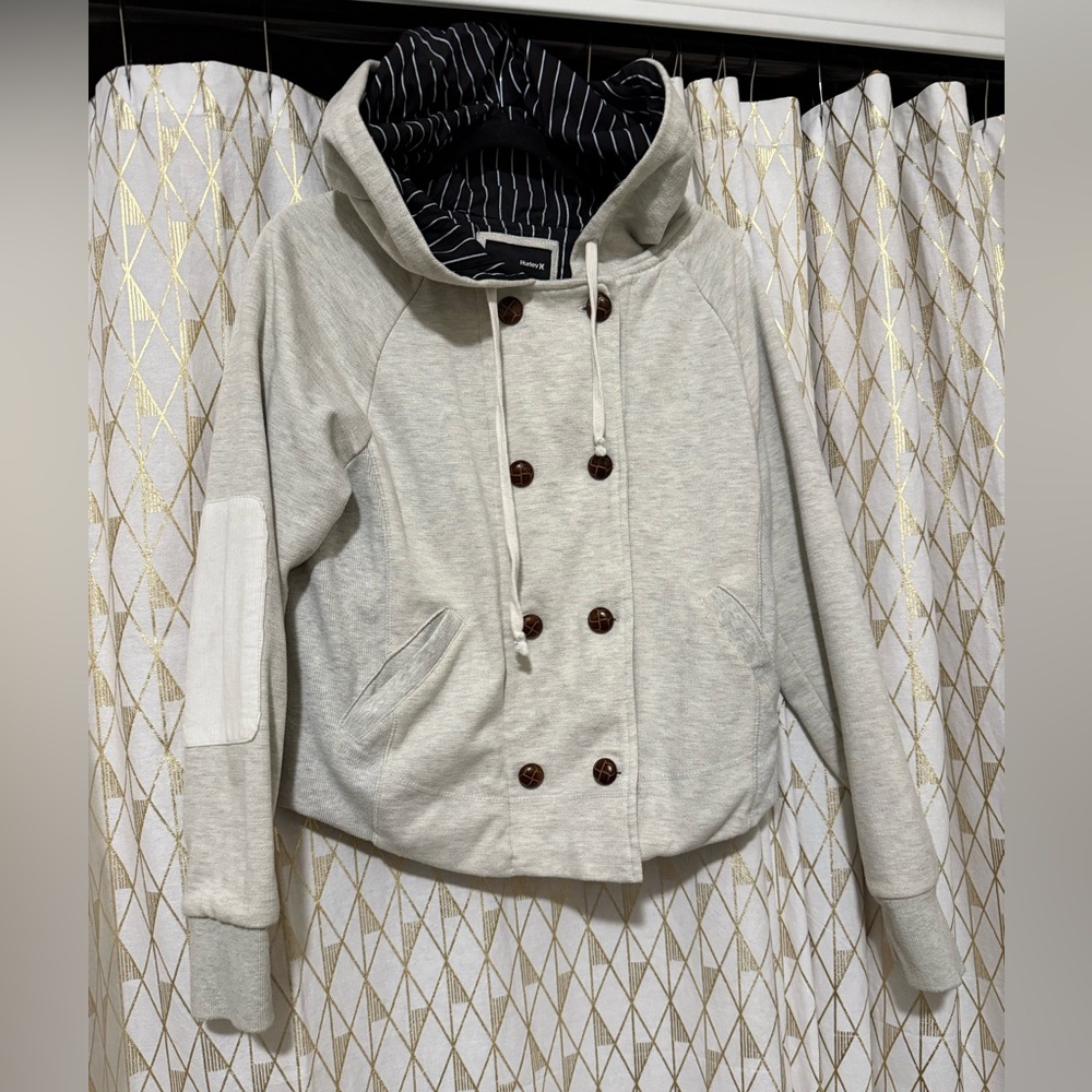 Hurley Cream Double-Breasted Hoodie